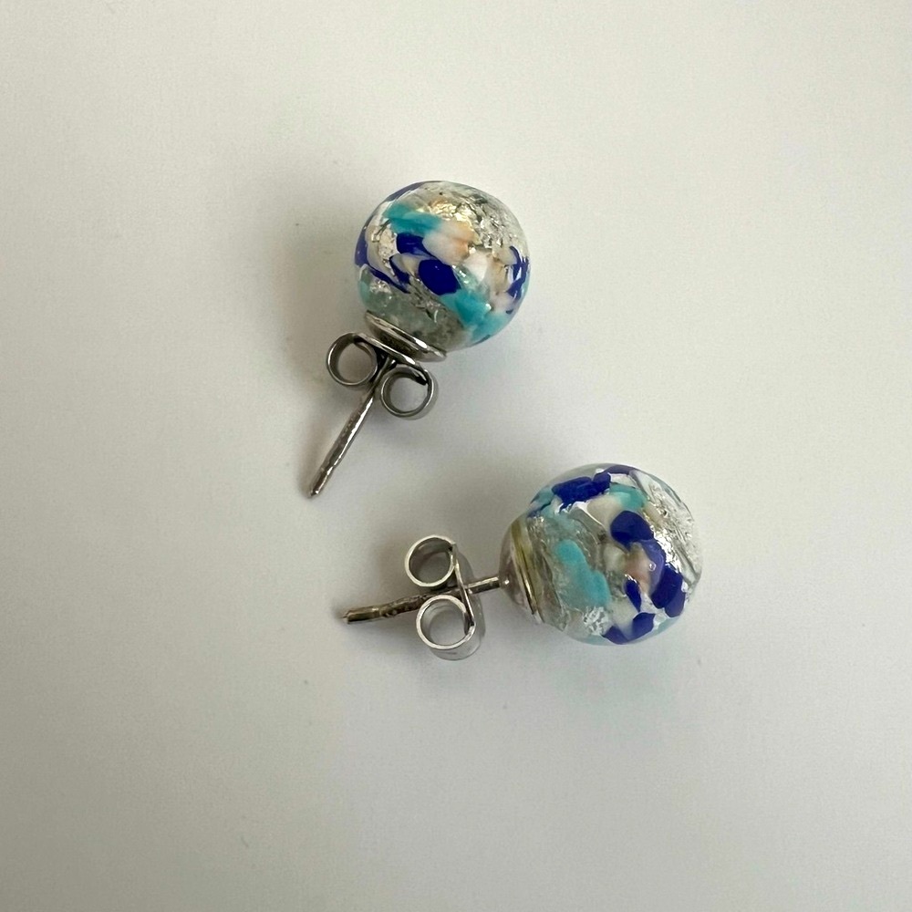 Ross-Simmons Italian Multicolored Murano Glass Stud Earrings